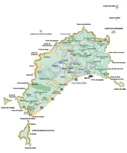 Carte de l’île dorée, balnéaire par excellence