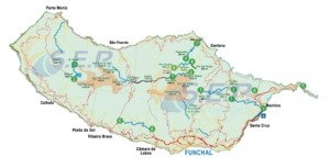 Carte des 8 Randonnées dans les Levadas